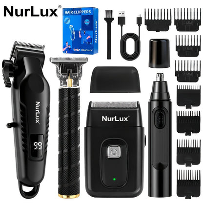 Men's Electric Grooming Kit 4-in-1 — Hair Clipper, Beard Trimmer, Electric Shaver & Nose Hair Trimmer Set, Gradient Design, 2-Piece & 4-Piece Options, Perfect Gift for Husband Dad Boyfriend