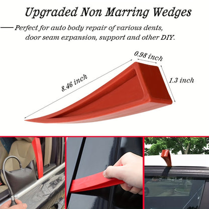 Car Door Unlock Tool Kit – Emergency Long Reach Grabber, Air Wedge, Trim Removal Tool & Carry Bag, Universal Fit for Cars Trucks SUVs, Lockout Kit for Roadside Emergency
