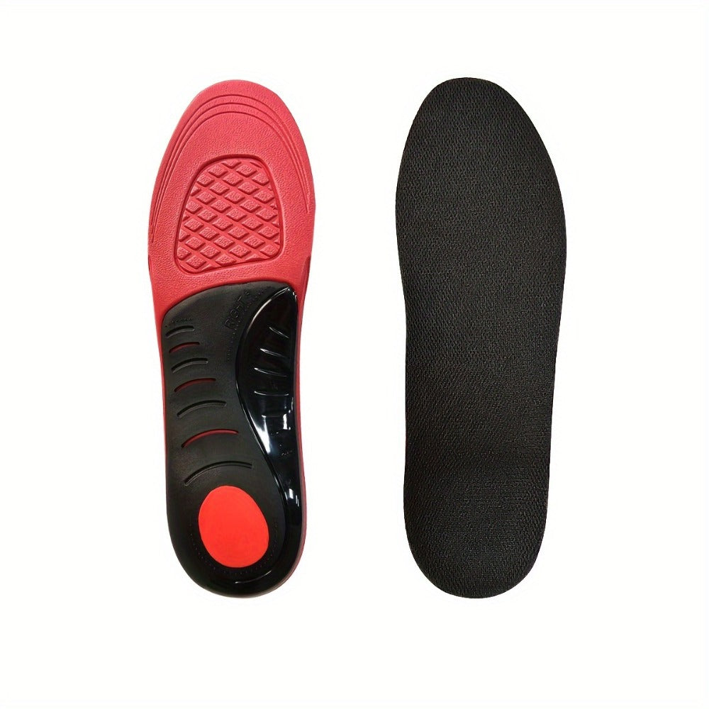 Athletic Insoles EVA Arch Support – Shock Absorbing, 210+ Lbs Load Capacity, Red & Black Design for Running, Hiking, Work Boots & Sneakers