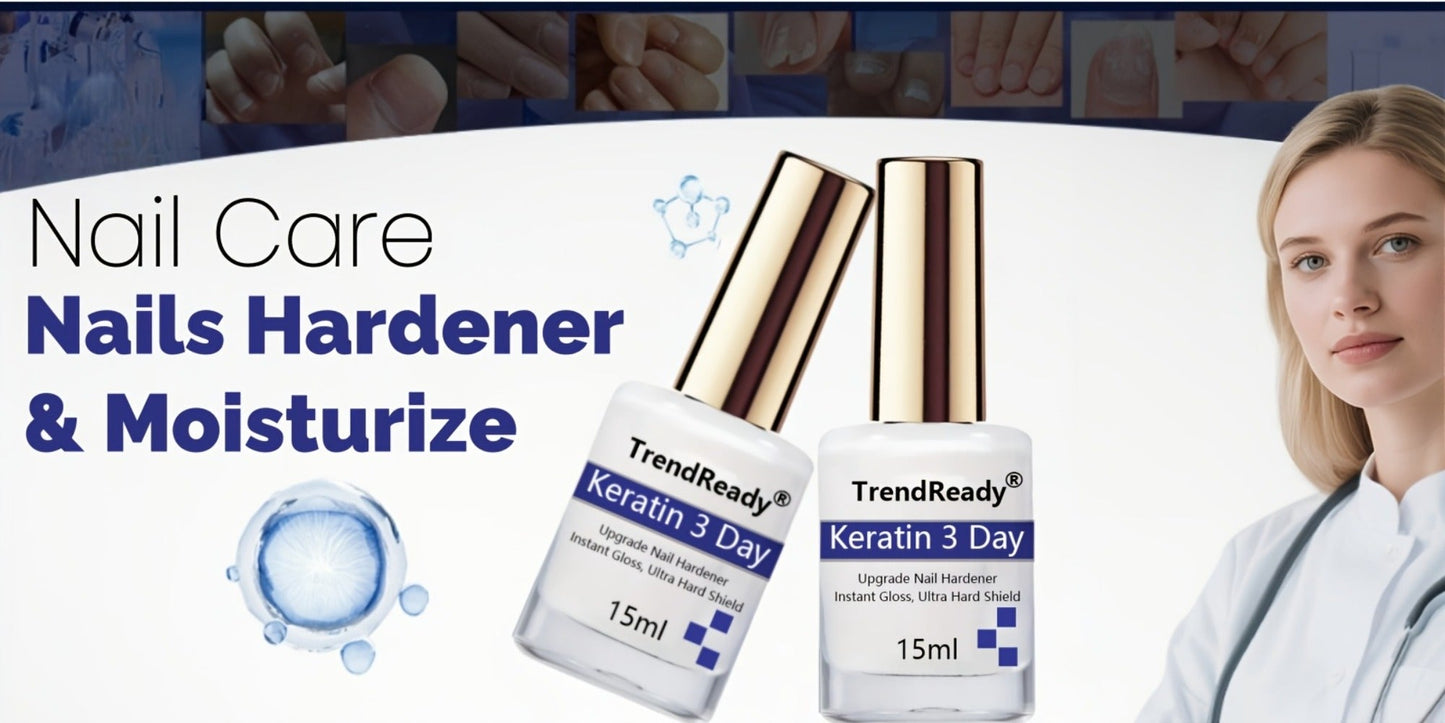 Nail Hardener for Weak Brittle Splitting Nails 2 Pack - Extra Strong Fast Drying Long Lasting White Nail Strengthener with Vitamin E Base Coat Manicure Treatment for Women Nail Care