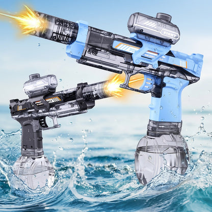 Kids Electric Water Gun with Sound Effects for Ages 3-6 – Automatic High Capacity Squirt Blaster Long Range, Toddler Summer Outdoor Pool Beach Backyard Party Toy, Birthday Gift for Boys Girls, 2-Pack Option