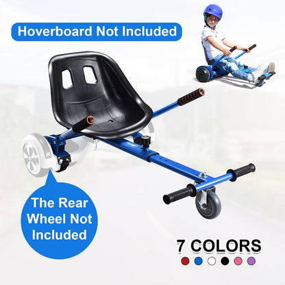 Hoverboard Go Kart Seat Attachment Buggy Conversion Kit 6.5-10 Inch Self-Balancing Scooter 360 Front Wheel Off-Road Tires Shock Absorber Kids Gift No Hoverboard White Black Blue Pink Purple