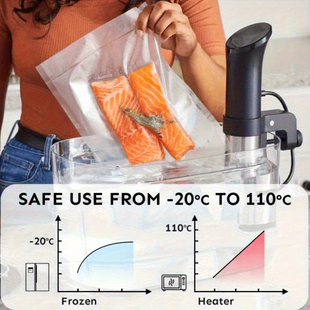 Vacuum Sealer Bags Reusable Airtight Food Storage Bags Multiple Sizes – No Power Needed, Keep Meat, Fruits & Vegetables Fresh Longer, BPA-Free Roll Bags for Kitchen Organization & Meal Prep