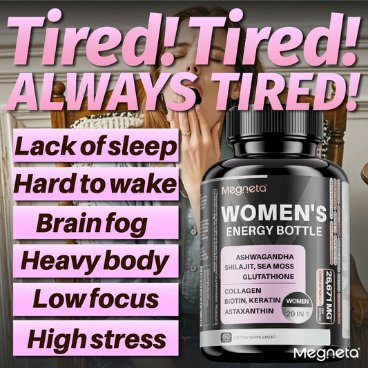 Sea Moss & Ashwagandha Women's Energy Supplement 20-in-1 with Shilajit - Hormonal Balance, Focus, Sleep & Daily Vitality Capsules for Women - Energize by Day, Restore by Night Formula