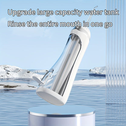 USB Rechargeable Water Flosser 3 Modes — Portable Oral Irrigator with Flosser Tips & Brush Head, Cordless Dental Water Pick for Travel, Home & Daily Gum Care, White Black Pink
