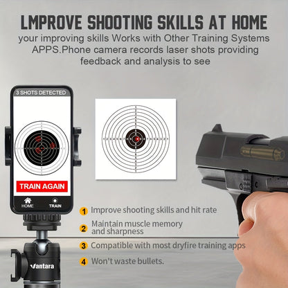 Dry Fire Laser Training Cartridge Multi-Caliber – 9mm 45ACP 223Rem 380ACP 357Sig 308Win 12GA 40Cal 6.5mm 7.62x39 | H59 Brass | Class IIIA Red Laser | Aperture Aiming | Batteries Included