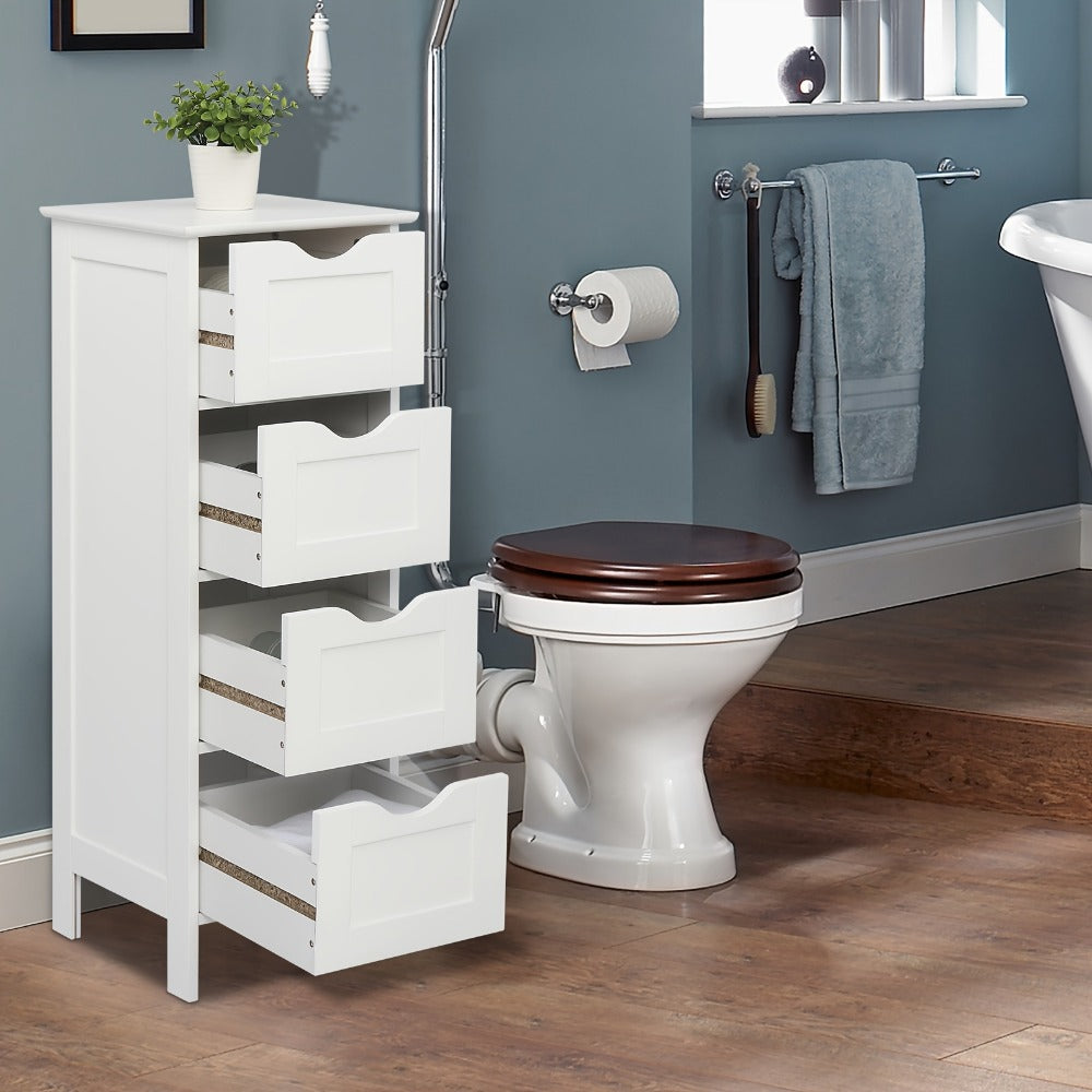 4-Drawer Space-Saving Bathroom Storage Cabinet, Multi-Purpose Organizer Cabinet detail image - detail view 5
