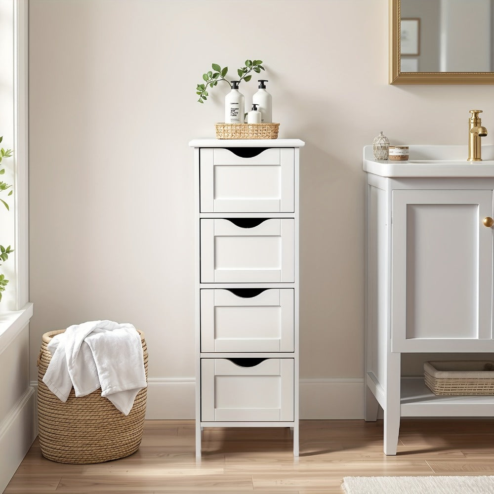 4-Drawer Space-Saving Bathroom Storage Cabinet, Multi-Purpose Organizer Cabinet detail image - detail view 7