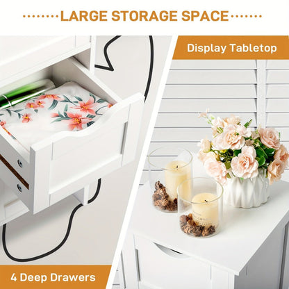 4-Drawer Space-Saving Bathroom Storage Cabinet, Multi-Purpose Organizer Cabinet detail image - detail view 8