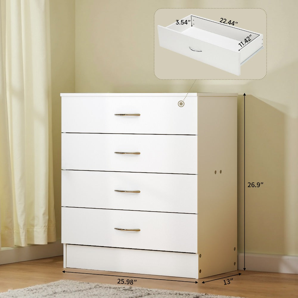 4-Drawer Wood Dresser, Bedroom Drawer Chest for Organized Everyday Storage detail image - detail view 4