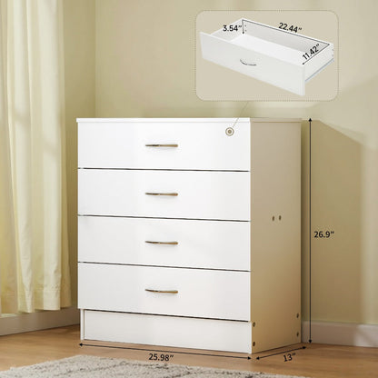 4-Drawer Wood Dresser, Bedroom Drawer Chest for Organized Everyday Storage detail image - detail view 4
