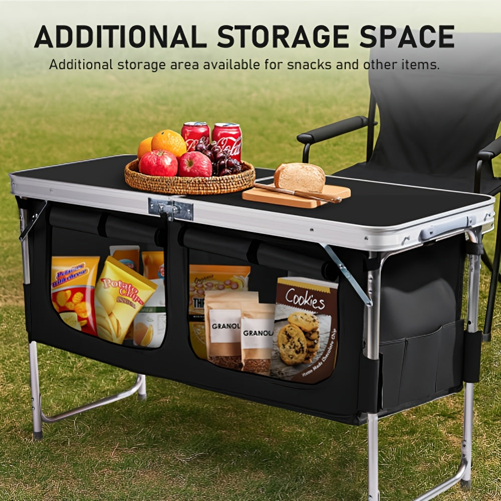 Folding Table shown in the All Black option