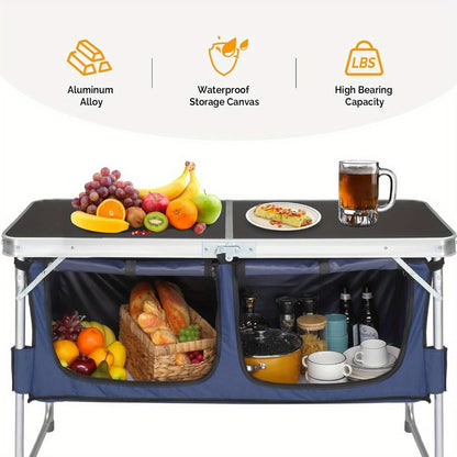 4-Foot Folding Table with Adjustable Height, Space-Saving Utility Table for Home Office detail image - detail view 6