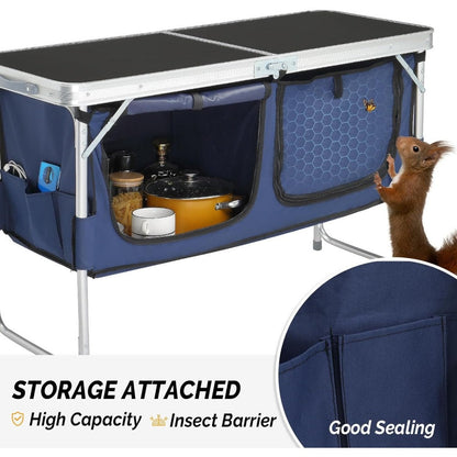 4-Foot Folding Table with Adjustable Height, Space-Saving Utility Table for Home Office detail image - detail view 8