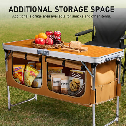 Folding Table shown in the Wood Grain option