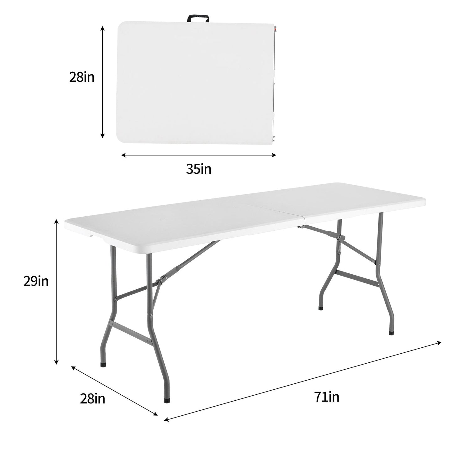 4-Foot Heavy-Duty Folding Table with Weather-Resistant Finish detail image - detail view 13