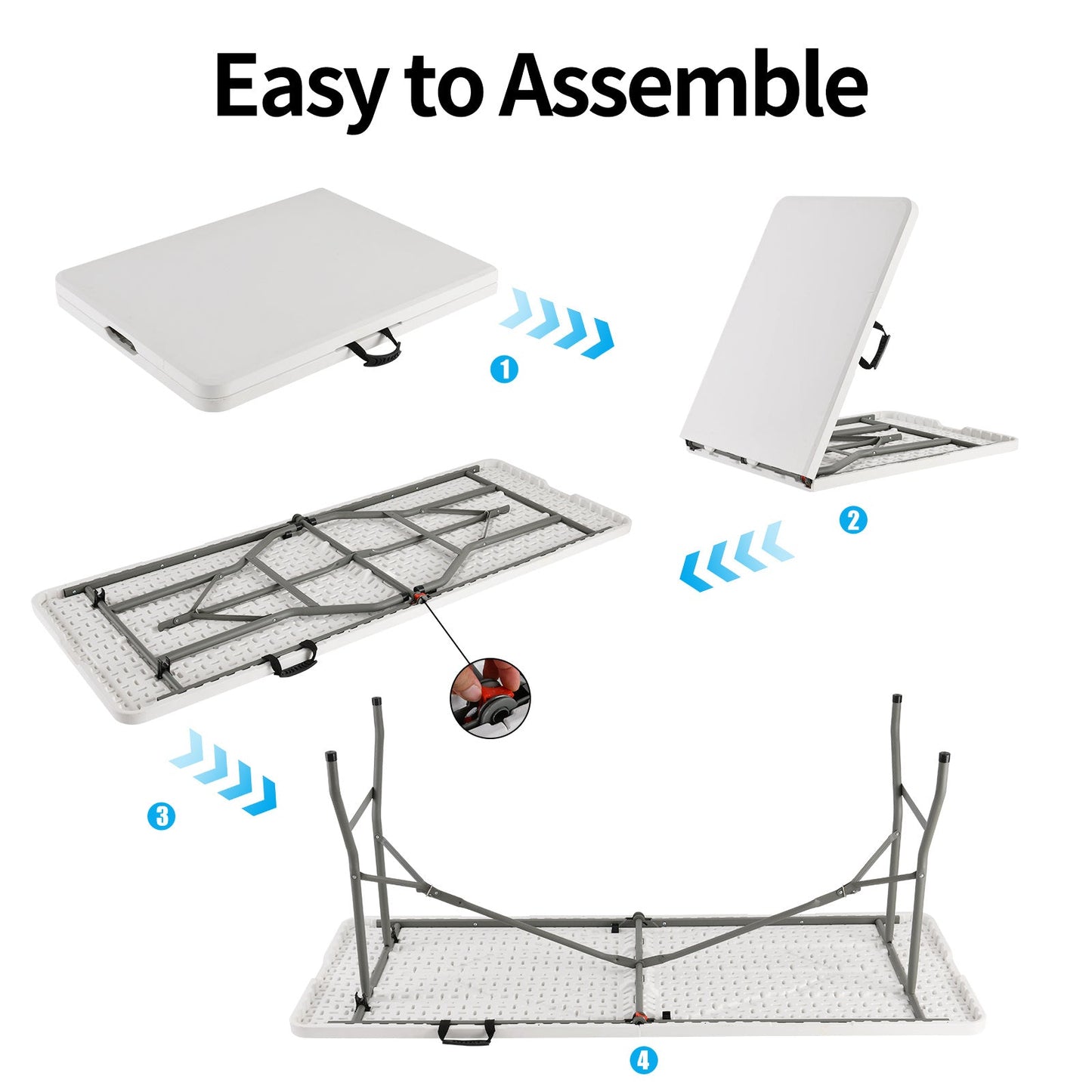 4-Foot Heavy-Duty Folding Table with Weather-Resistant Finish detail image - detail view 18