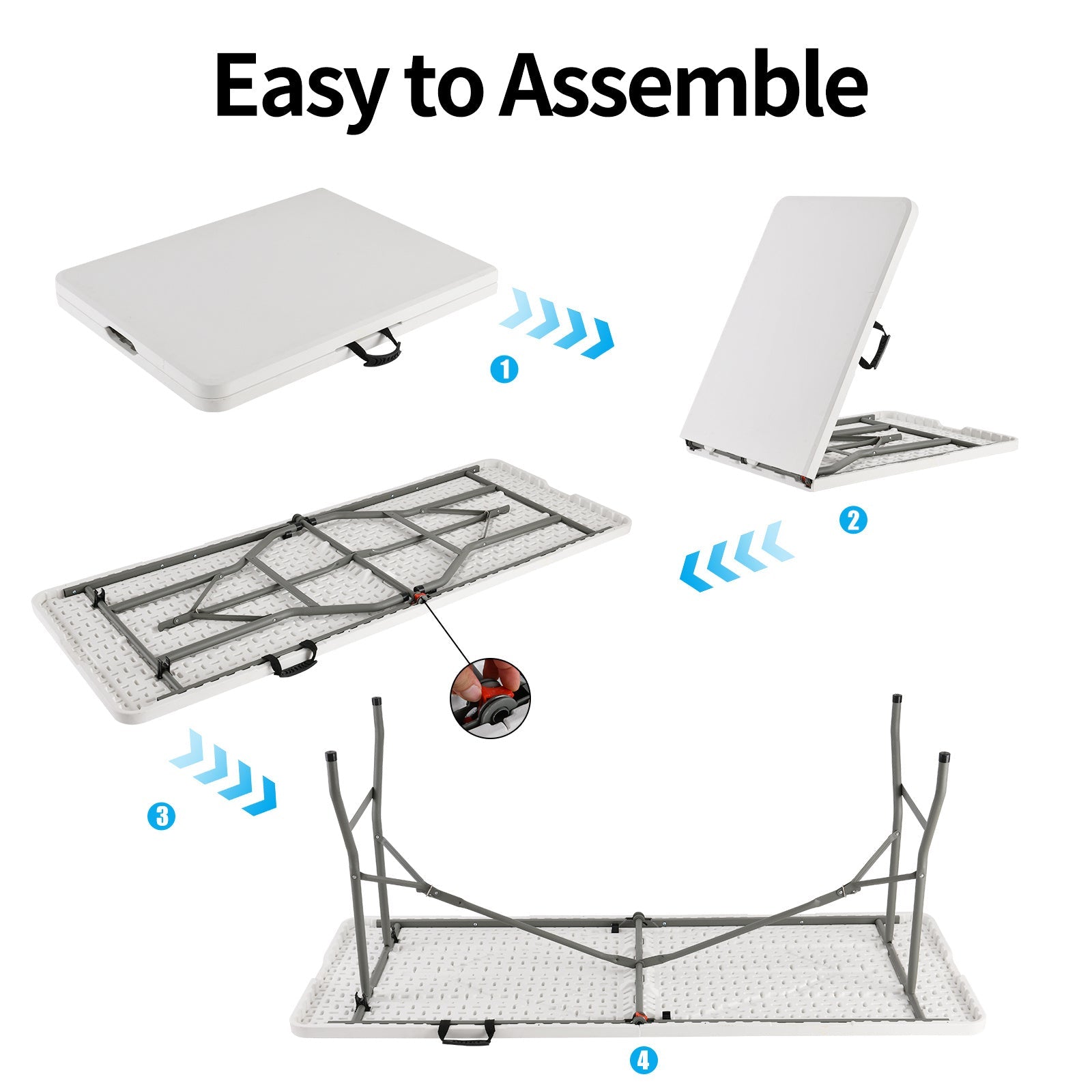 4-Foot Heavy-Duty Folding Table with Weather-Resistant Finish detail image - detail view 18