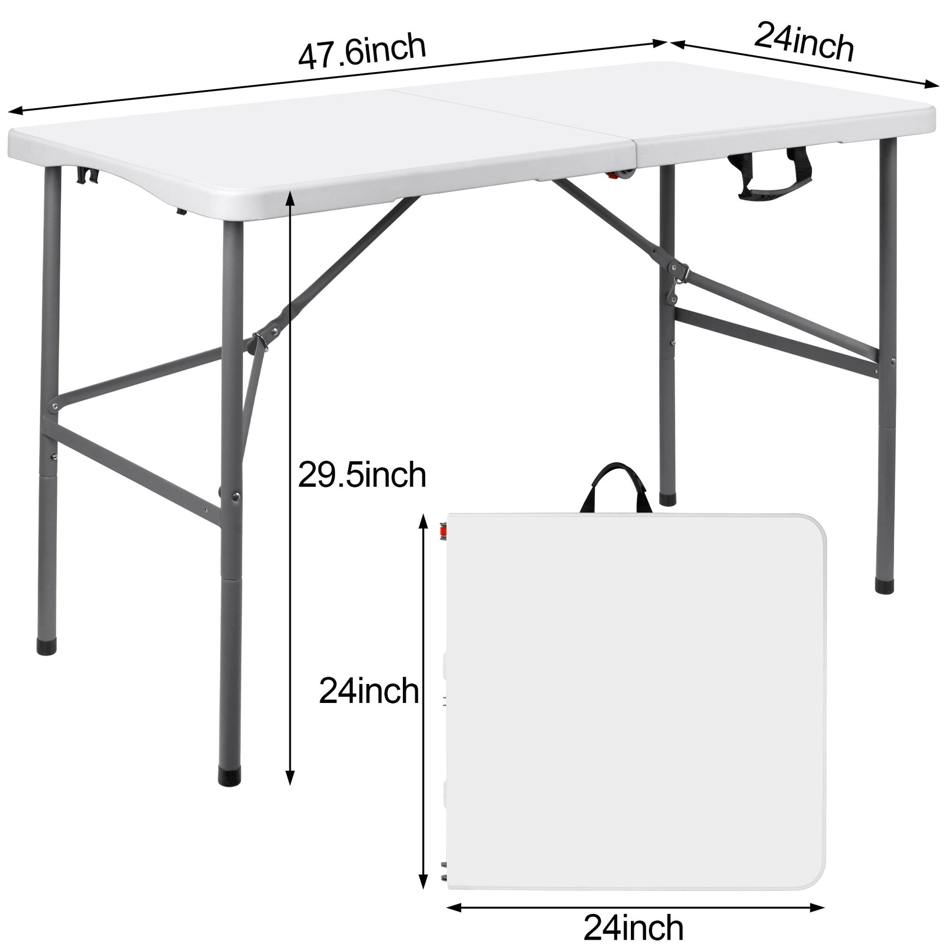 4-Foot Heavy-Duty Folding Table with Weather-Resistant Finish detail image