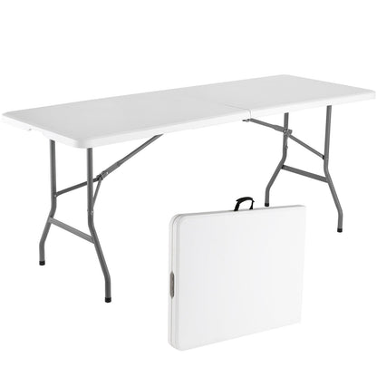 Folding Table shown in the White, 6ft (28"D x 71"W x 29"H) option
