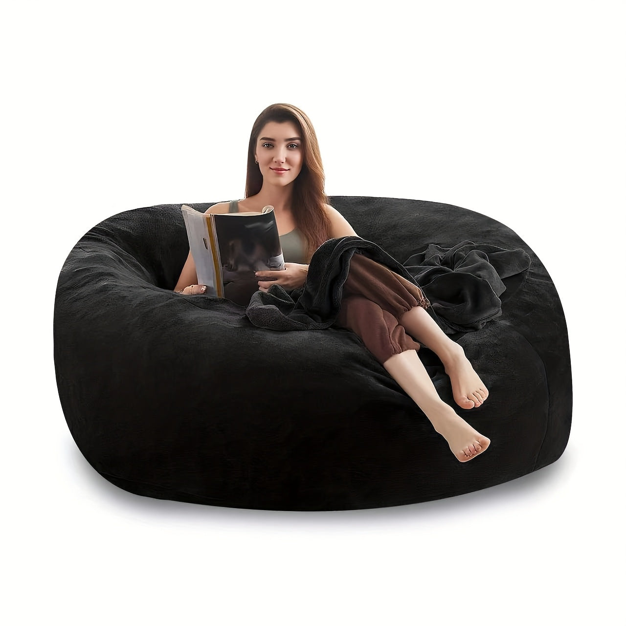 Bean Bag Chair shown in the Black, 4FT(35IN*23IN) option