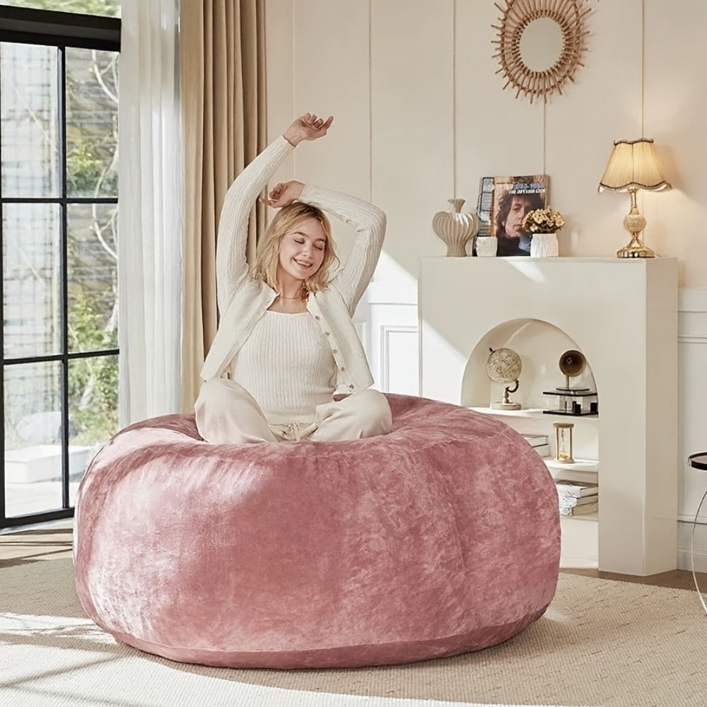 4-Foot Oversized Bean Bag Chair, Floor Lounge Chair for Living Room detail image - detail view 12