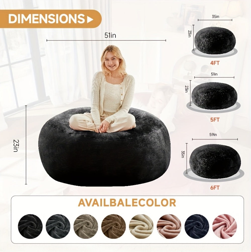 4-Foot Oversized Bean Bag Chair, Floor Lounge Chair for Living Room detail image - detail view 21