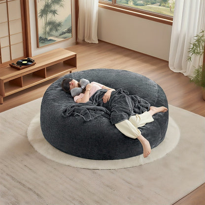 4-Foot Oversized Bean Bag Chair, Floor Lounge Chair for Living Room detail image - detail view 6