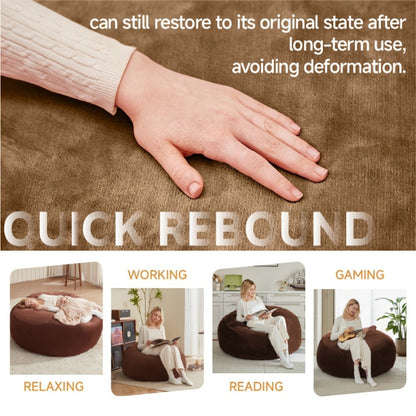 4-Foot Oversized Bean Bag Chair, Floor Lounge Chair for Living Room detail image - detail view 8