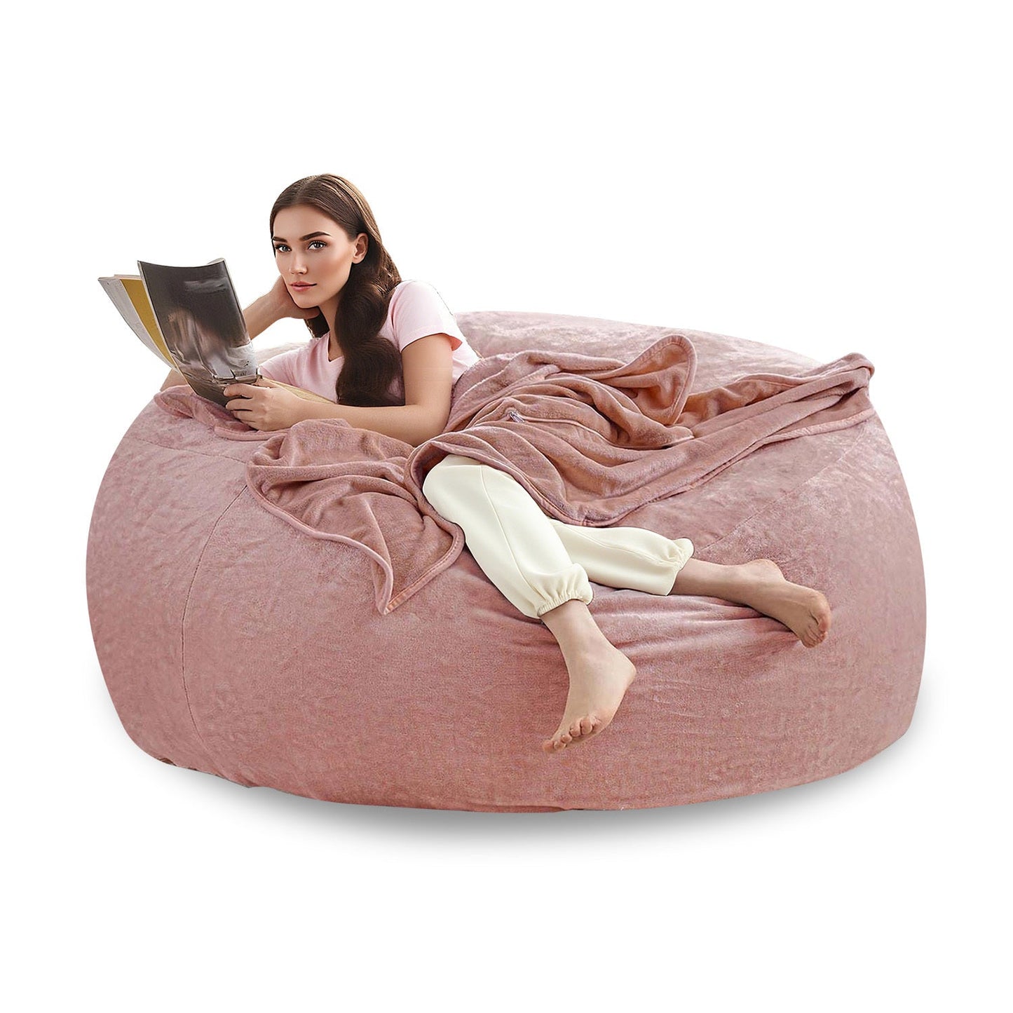 Bean Bag Chair shown in the Pink, 4FT(35IN*23IN) option