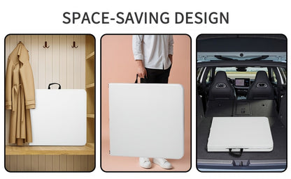 4-Foot Plastic Folding Table with Carry Handle, Space-Saving Utility Table detail image - detail view 14