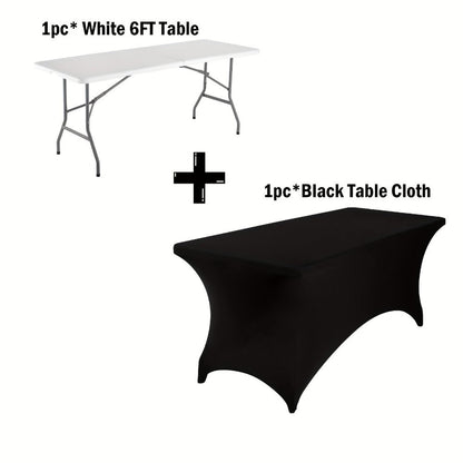 4-Foot Plastic Folding Table with Carry Handle, Space-Saving Utility Table detail image - detail view 5