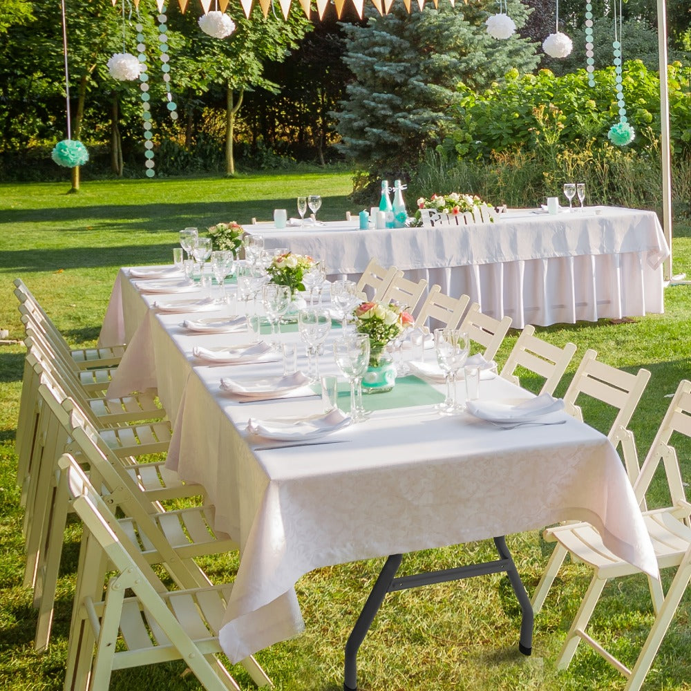 4-Foot Plastic Folding Table with Carry Handle, Space-Saving Utility Table detail image - detail view 6