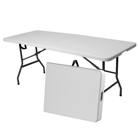 Folding Table, 4ft or 6ft Plastic Portable Table with Carrying Handle for Indoor Outdoor shown in the main product view