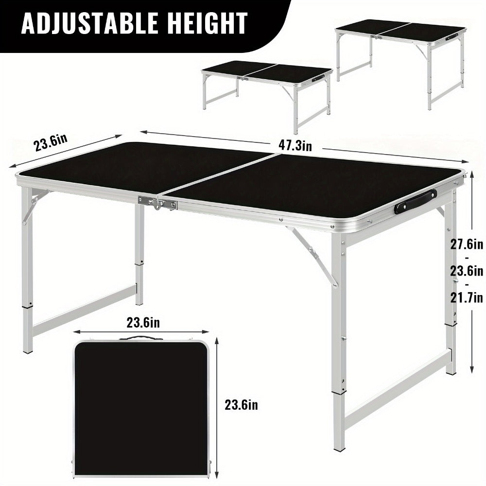 4-Foot Rectangular Folding Table with Tool-Free Assembly, Foldable Card Table for Patio detail image - detail view 3
