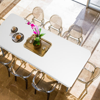 4-Foot Rectangular Folding Table with Tool-Free Assembly, Foldable Card Table for Patio detail image - detail view 6