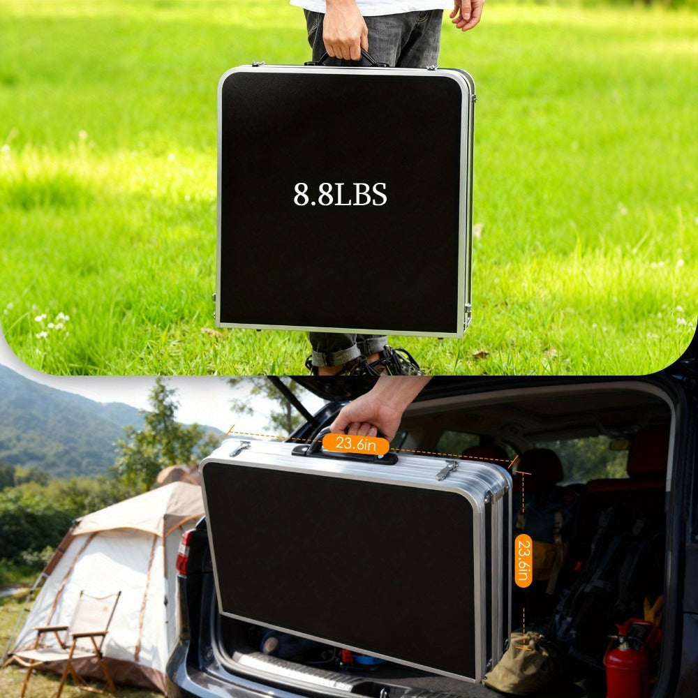 4-Foot Rectangular Folding Table with Tool-Free Assembly, Foldable Card Table for Patio detail image - detail view 8
