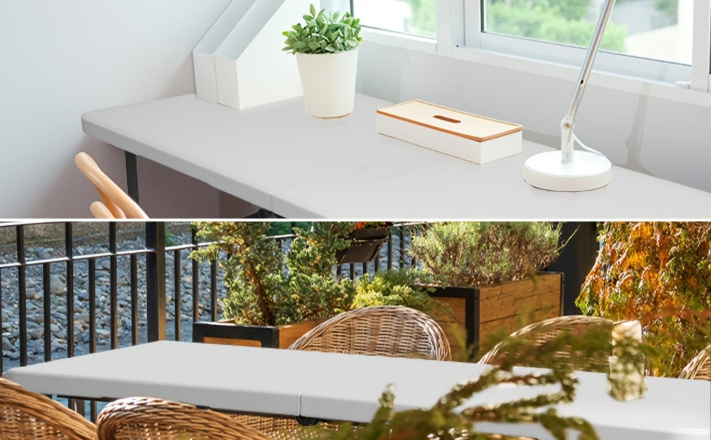4-Foot Rectangular Folding Table with Tool-Free Assembly, Foldable Card Table for Patio detail image - detail view 9