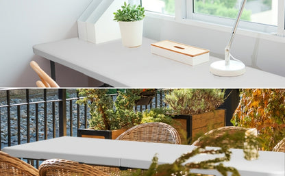 4-Foot Rectangular Folding Table with Tool-Free Assembly, Foldable Card Table for Patio detail image - detail view 9
