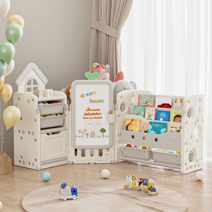 Kids Toy Organizer shown in the Beige, 3 In 1 option
