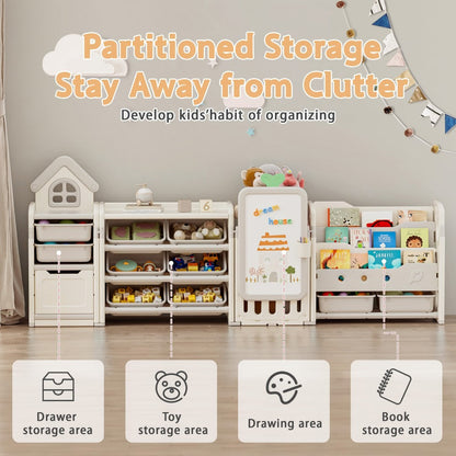 4-in-1 Kids Toy Organizer with Removable Storage Bins and Building Block Surface detail image - detail view 11