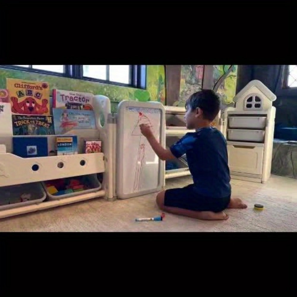 4-in-1 Kids Toy Organizer with Removable Storage Bins and Building Block Surface detail image - detail view 12