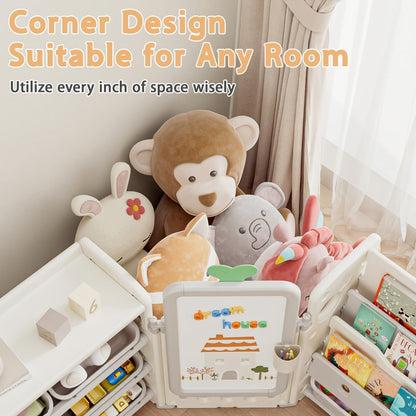 4-in-1 Kids Toy Organizer with Removable Storage Bins and Building Block Surface detail image - detail view 6