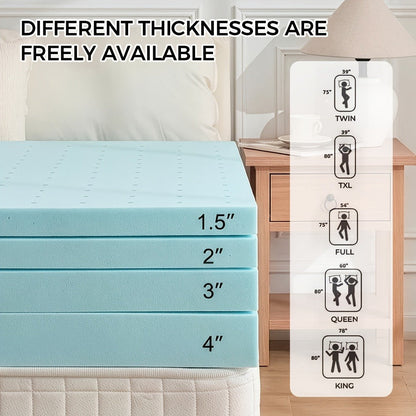 4-Inch Mattress Topper, Portable Bed Topper for Bedroom Comfort and Support detail image - detail view 10