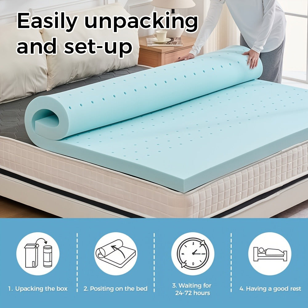 4-Inch Mattress Topper, Portable Bed Topper for Bedroom Comfort and Support detail image - detail view 11