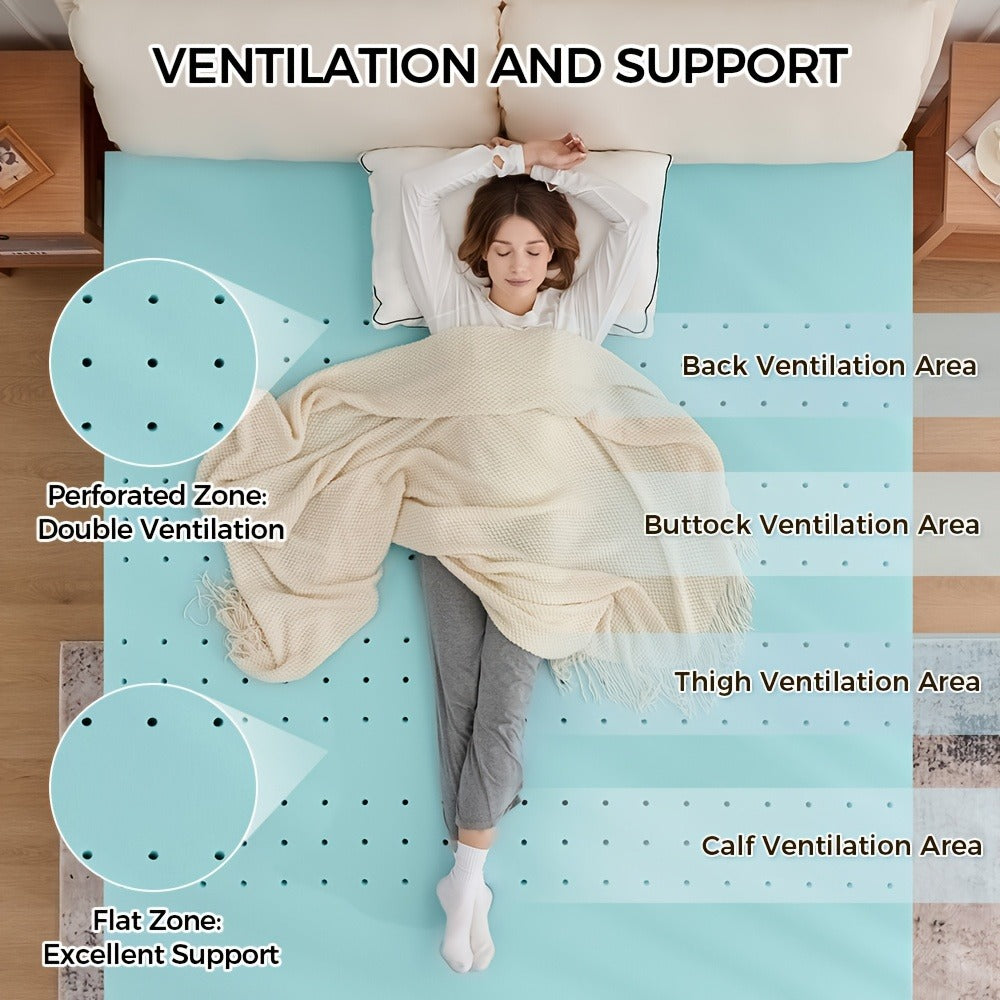 4-Inch Mattress Topper, Portable Bed Topper for Bedroom Comfort and Support detail image - detail view 4