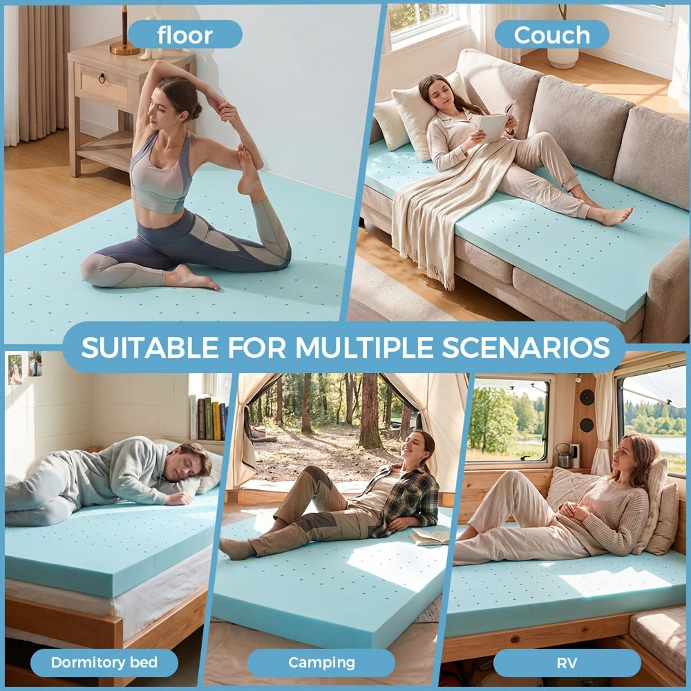 4-Inch Mattress Topper, Portable Bed Topper for Bedroom Comfort and Support detail image - detail view 6