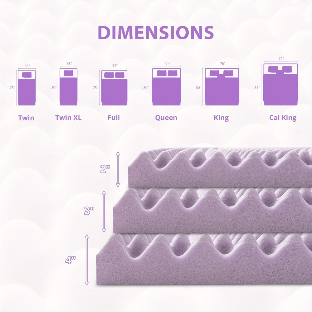 4-Inch Mattress Topper with Memory Foam, Bed Mattress Pad for Bedroom detail image - detail view 4