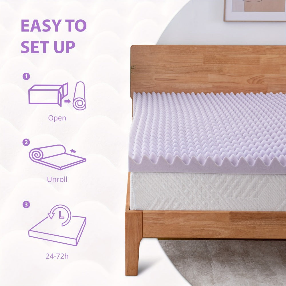 4-Inch Mattress Topper with Memory Foam, Bed Mattress Pad for Bedroom detail image - detail view 9