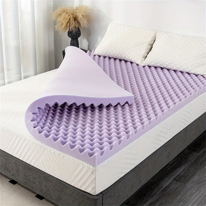 Mattress Topper, Egg Crate Lavender Infused Memory Foam 2 3 4 Inch, Cooling Ventilated shown in the main product view